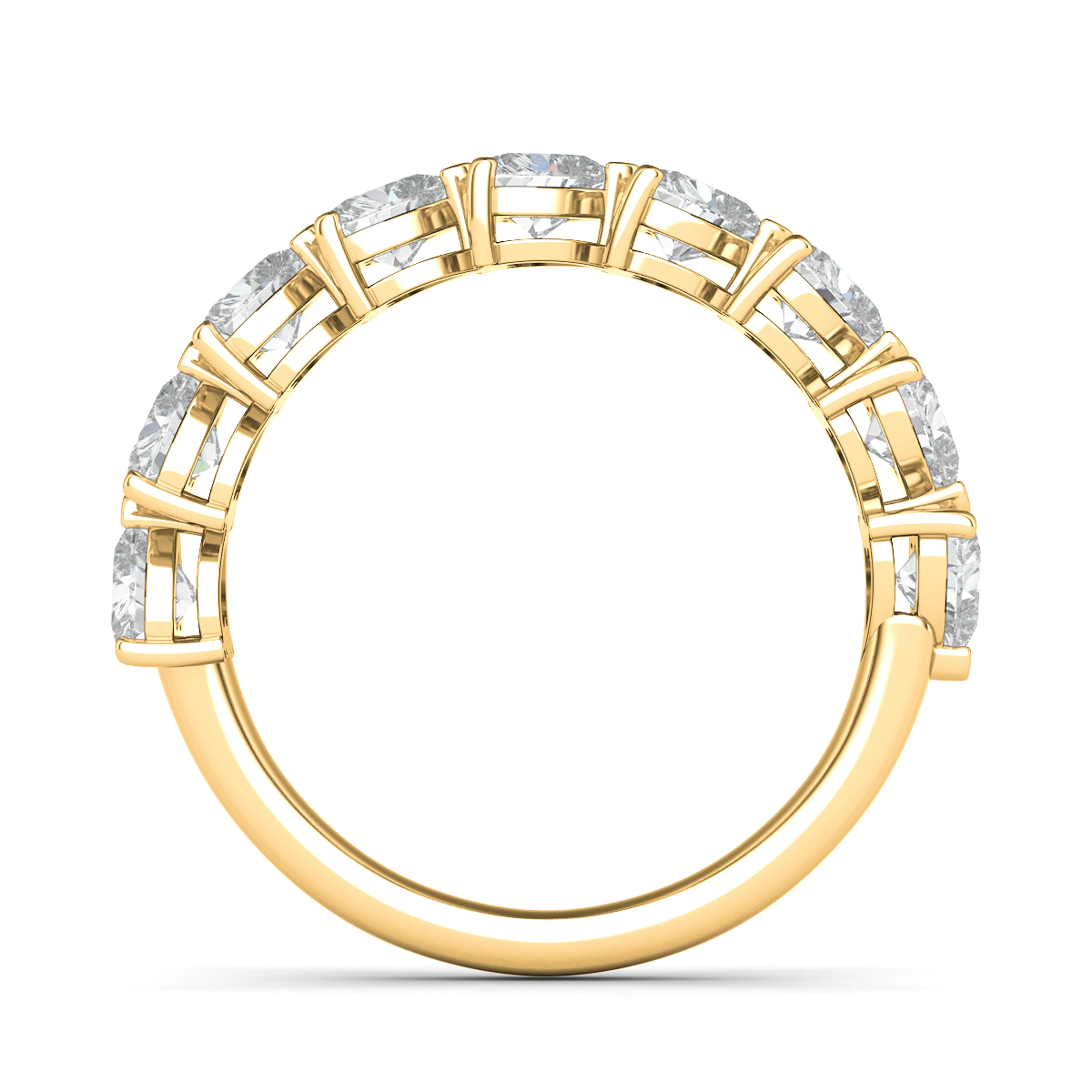 Sideways Heart Shape Half Eternity Band