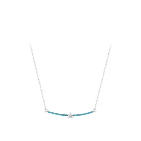 Simple Turquoise Star Pendant Necklace in 925 Sterling Silver