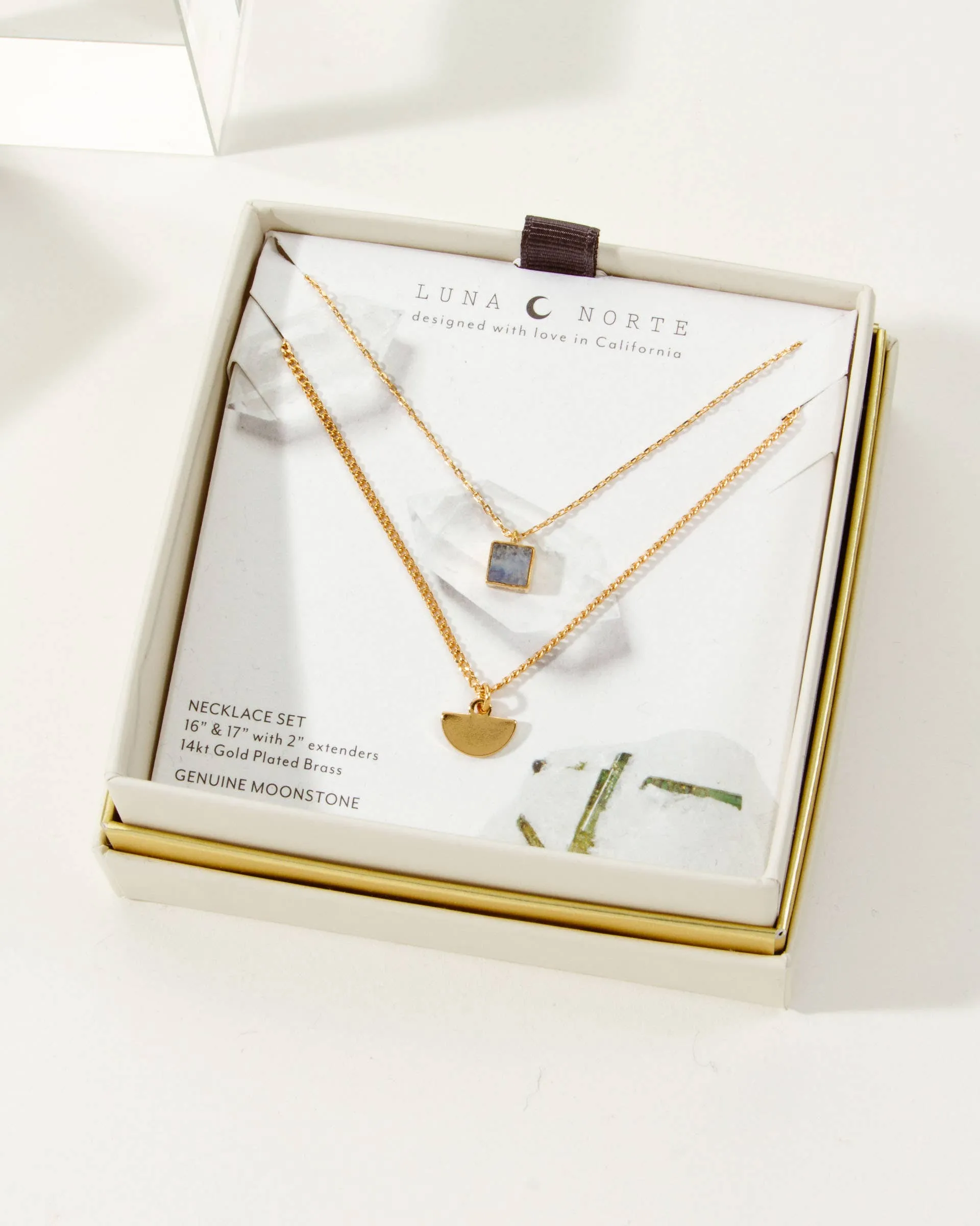 Squared Away Necklace Set- Moonstone