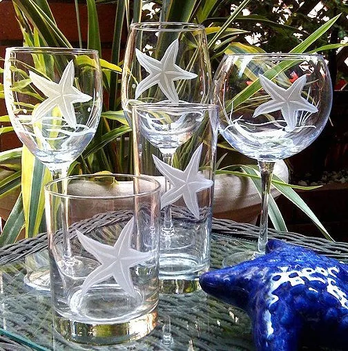 Starfish Garden Coastal Glassware