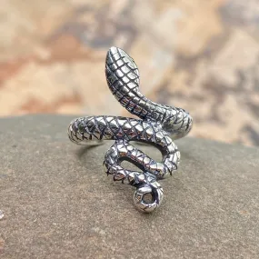 Sterling Silver Antiqued Snake Bypass Toe Ring