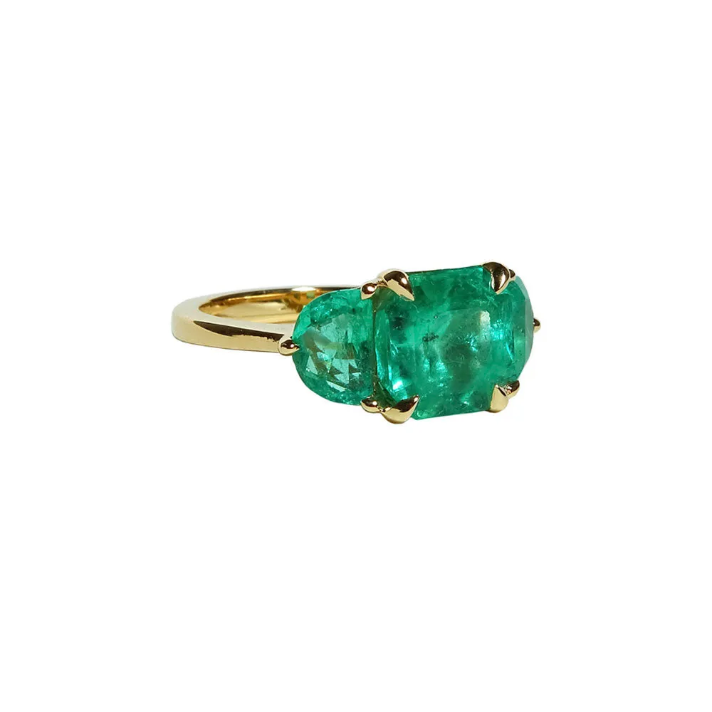 Three Stone Emerald Ring
