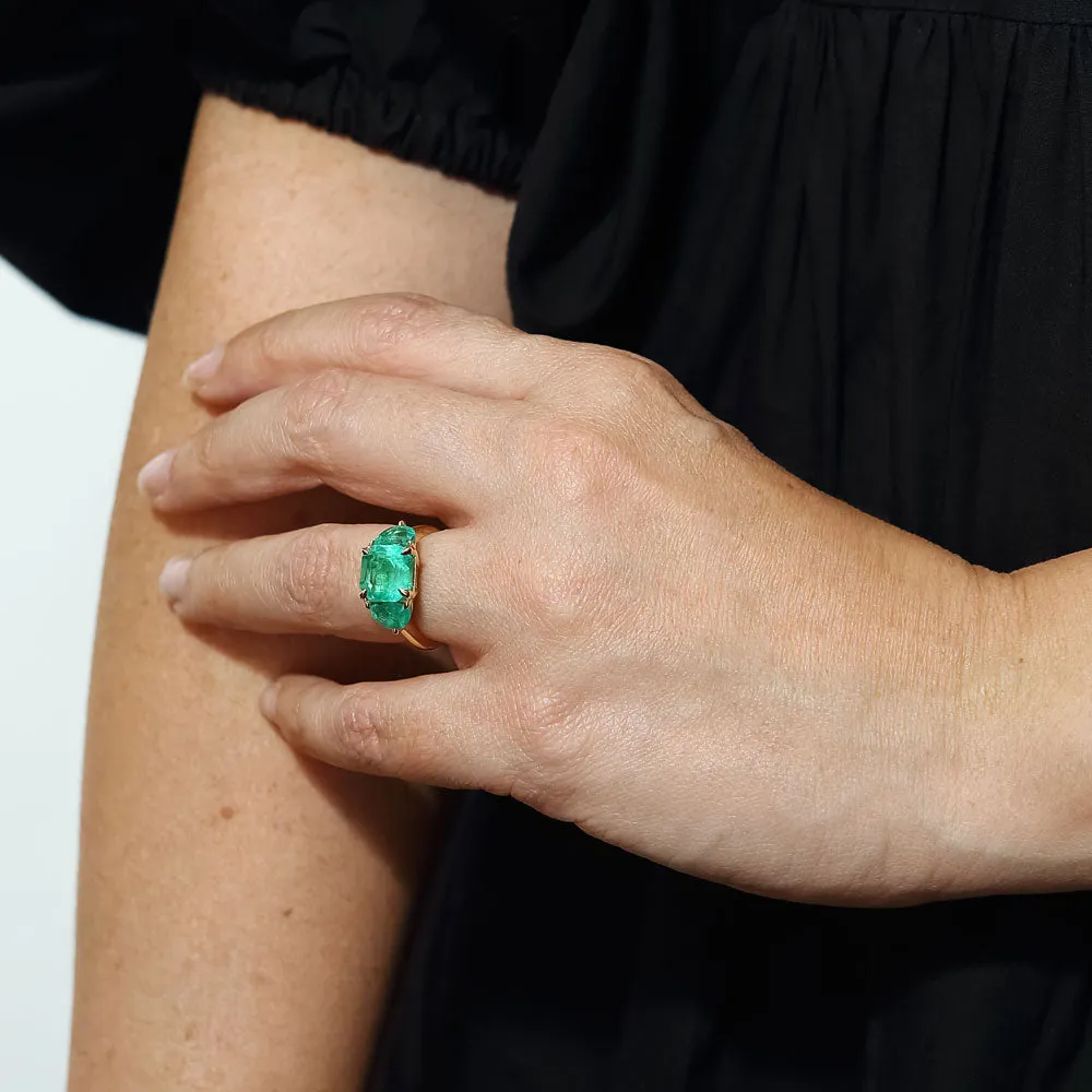 Three Stone Emerald Ring