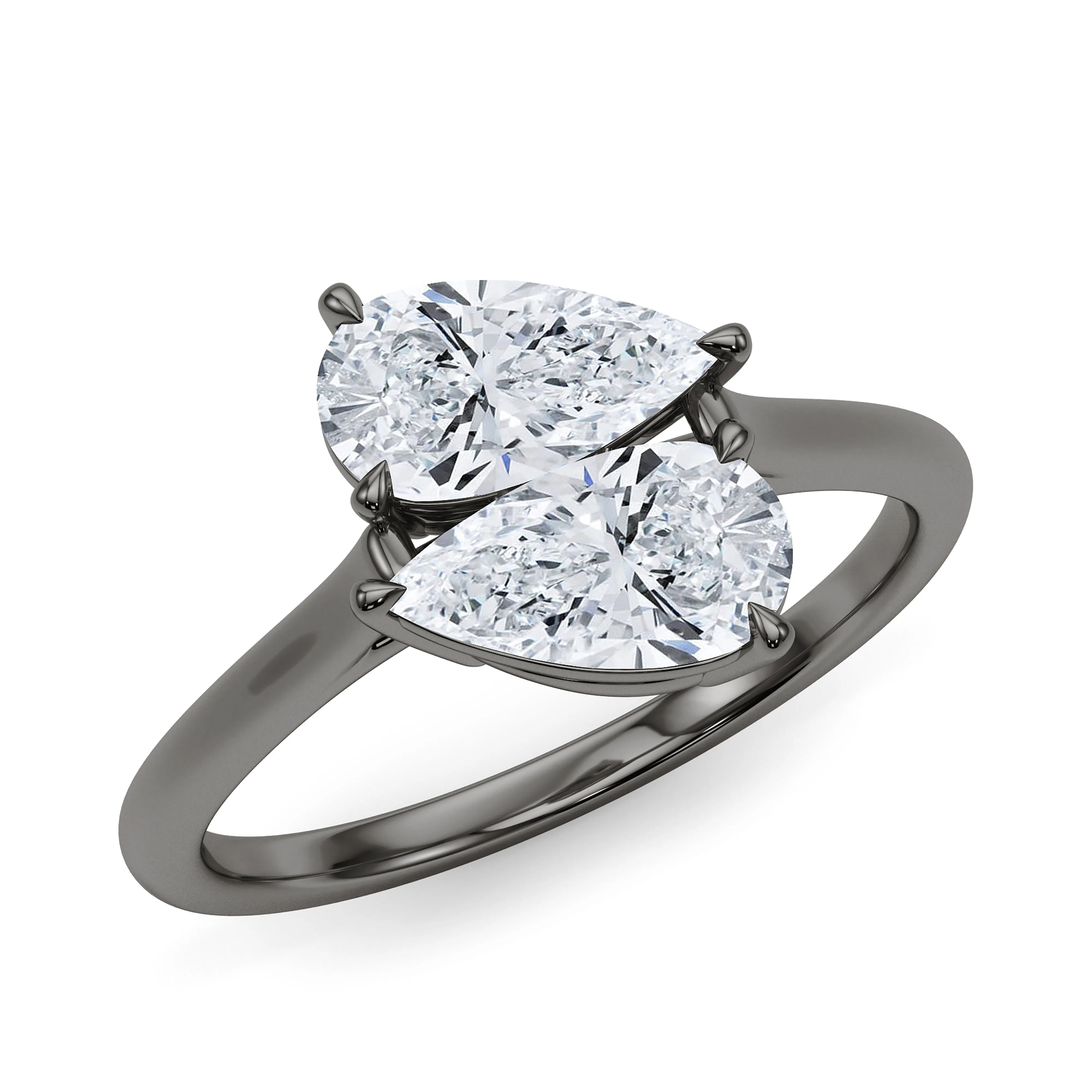 Twin Pear East-West Diamond Ring