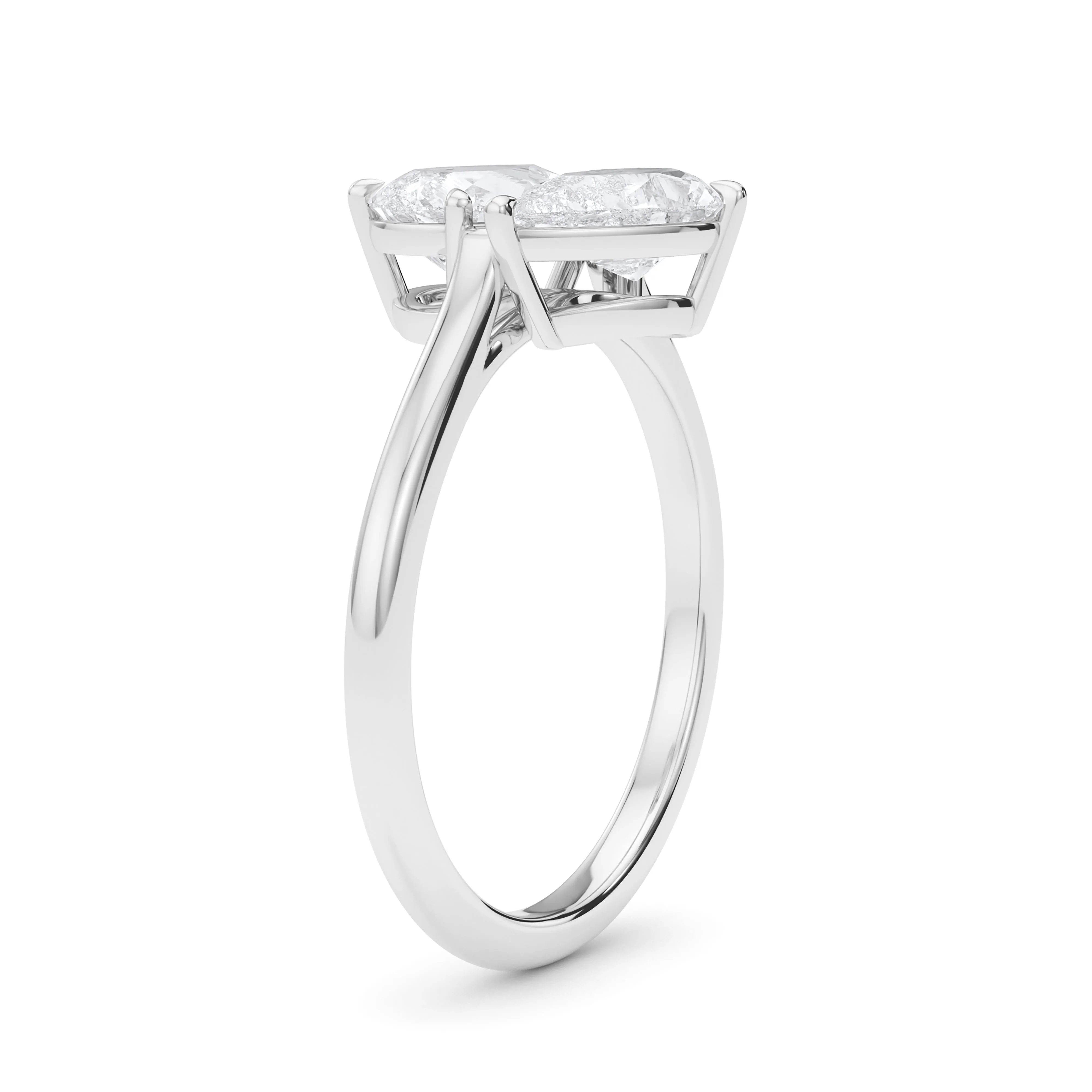 Twin Pear East-West Diamond Ring