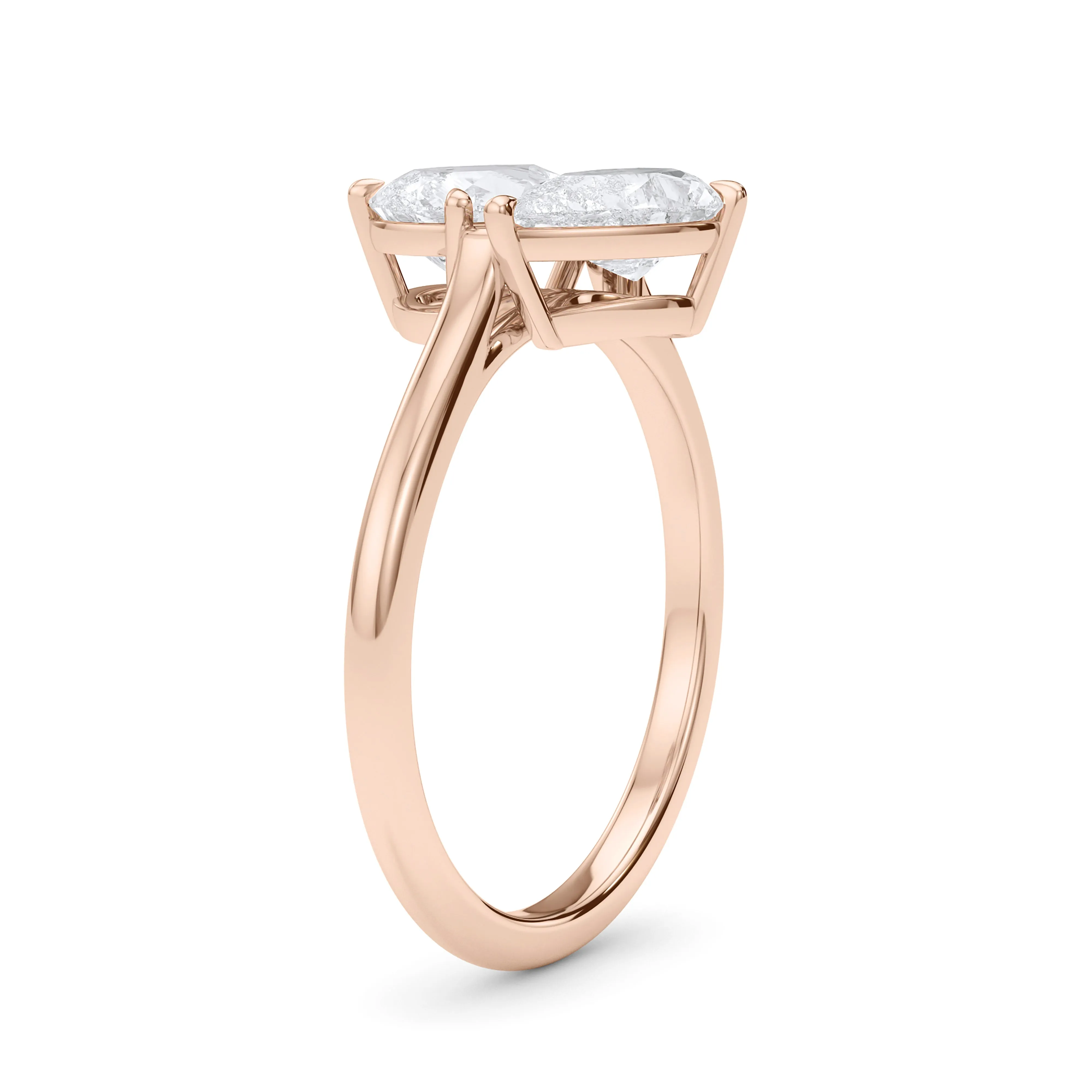 Twin Pear East-West Diamond Ring