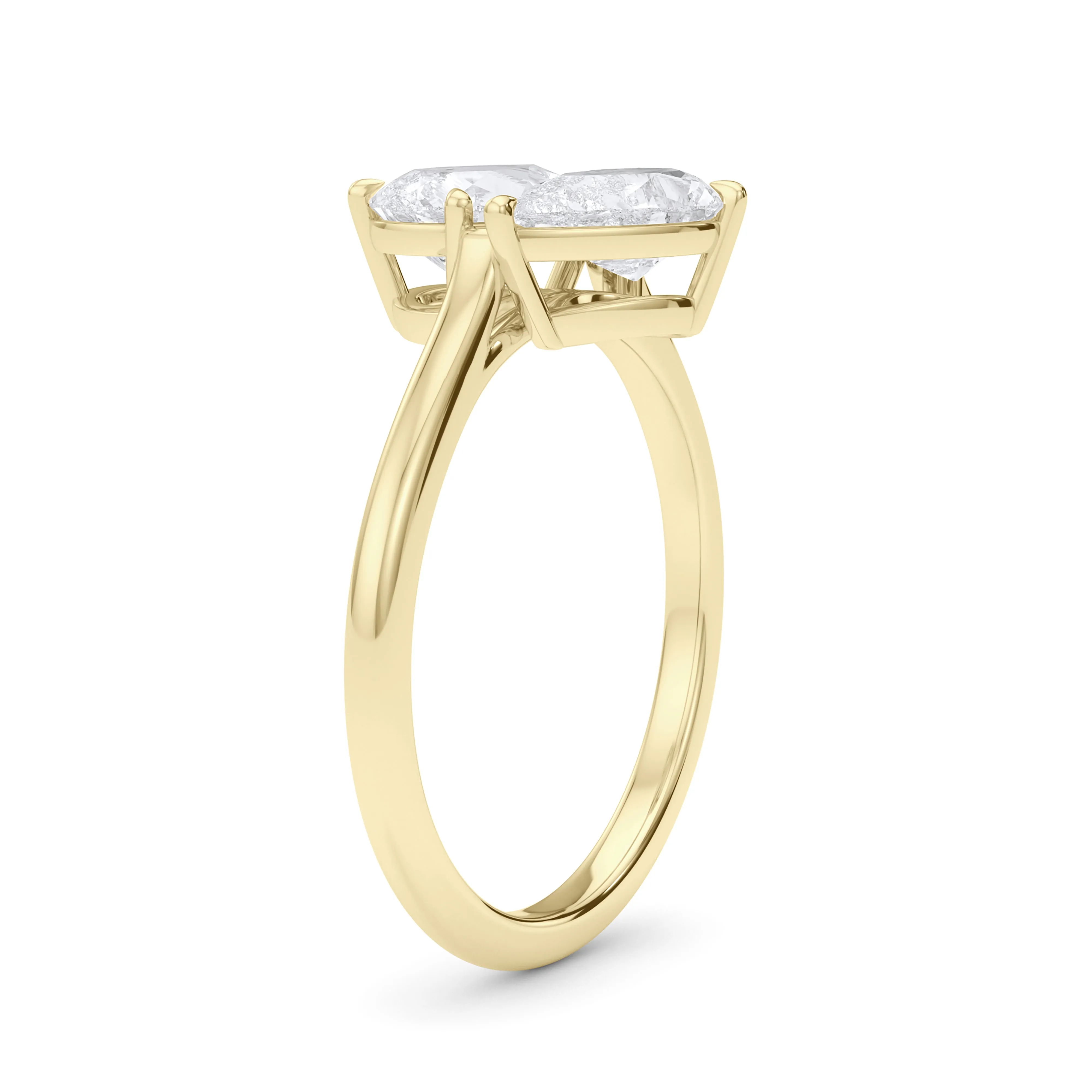 Twin Pear East-West Diamond Ring