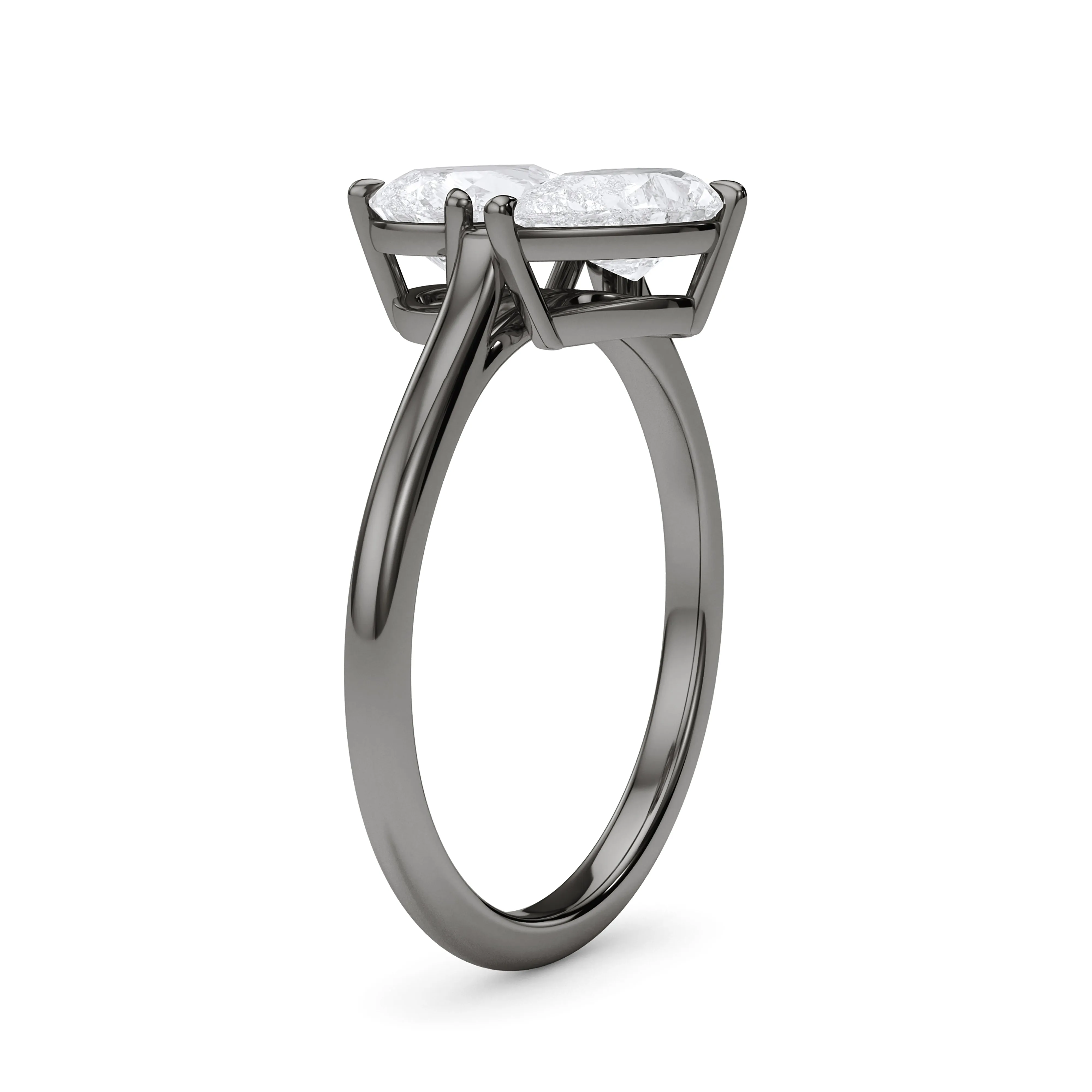 Twin Pear East-West Diamond Ring