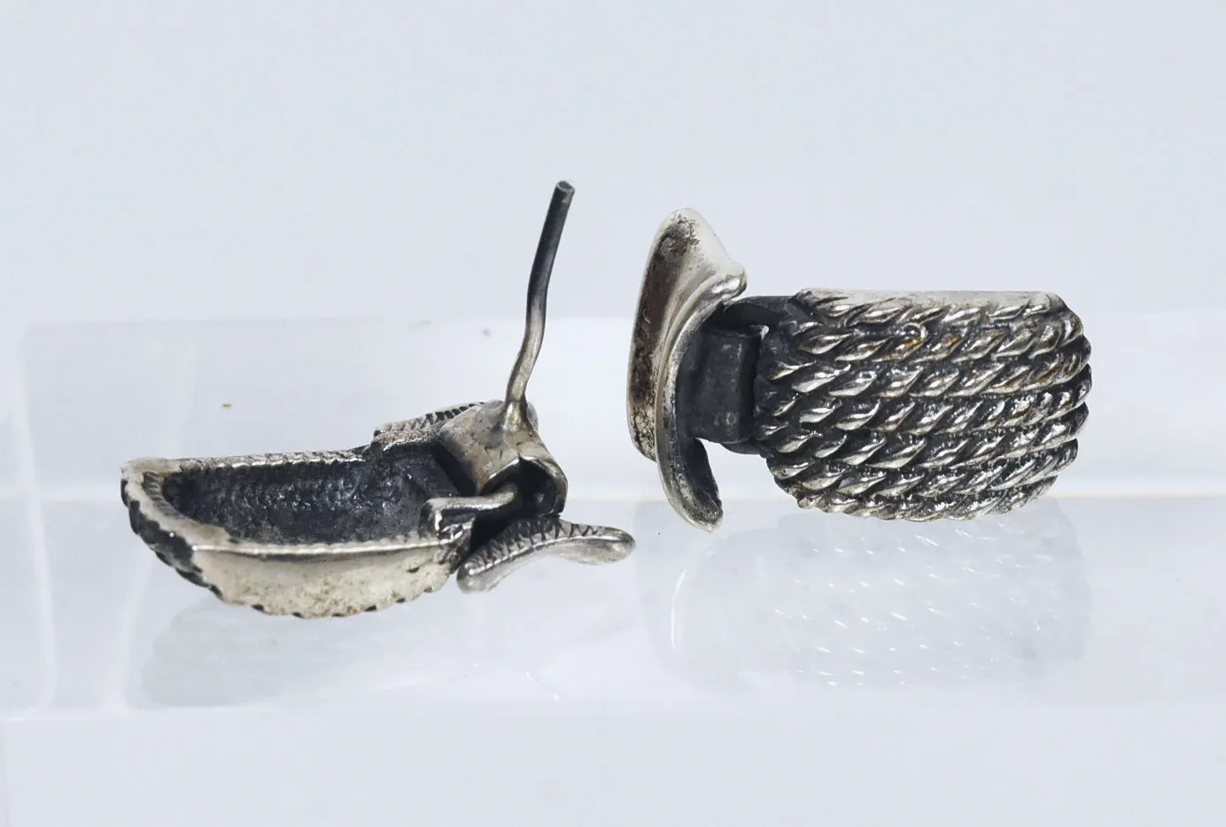 Vintage Braided Hinged Stud Earrings