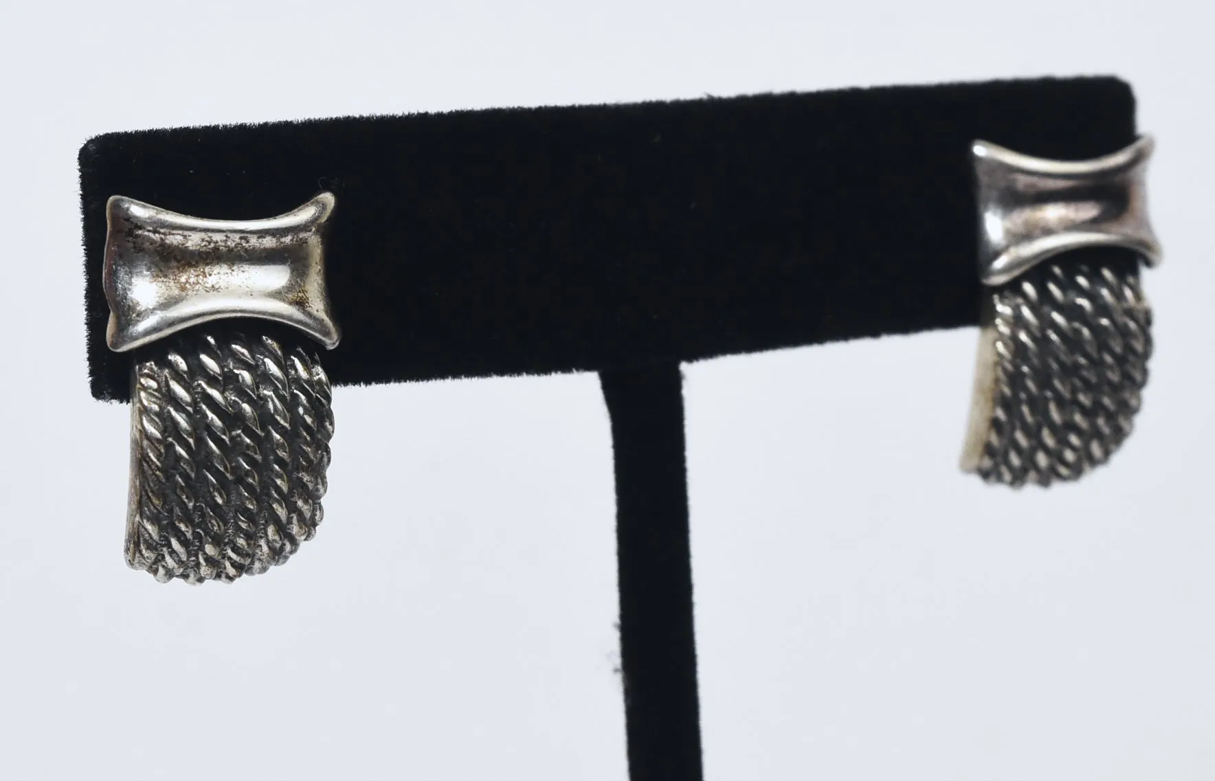 Vintage Braided Hinged Stud Earrings