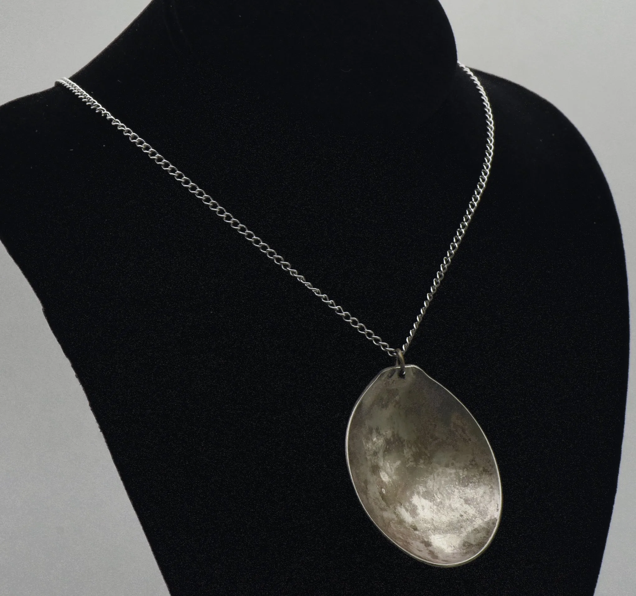 Vintage Sterling Silver Spoon Pendant on Chain Necklace - 24"